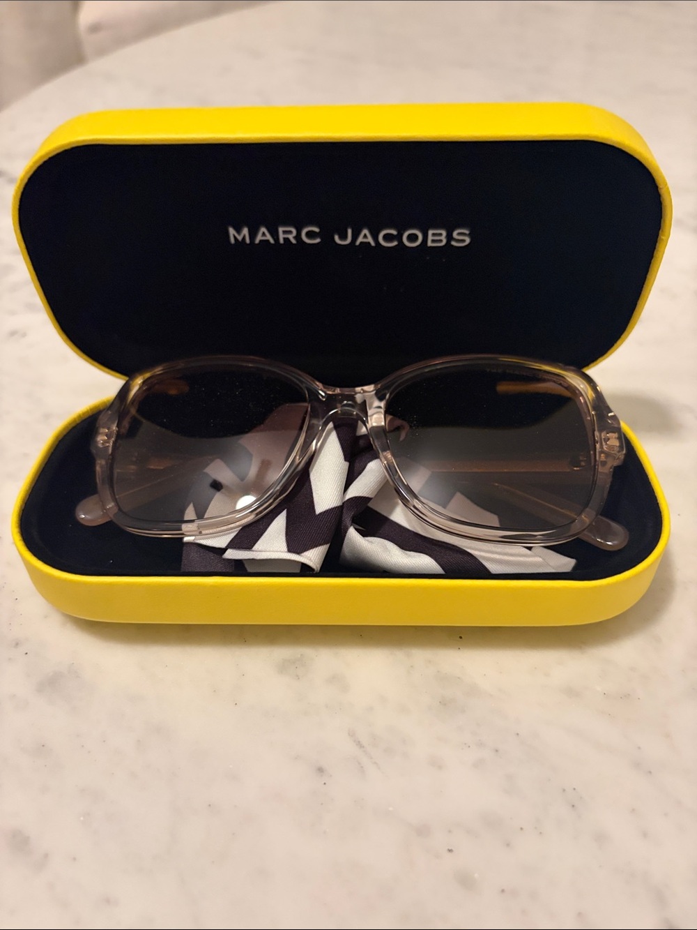 Marc Jacobs Clear Light Brown Oval Sunglasses